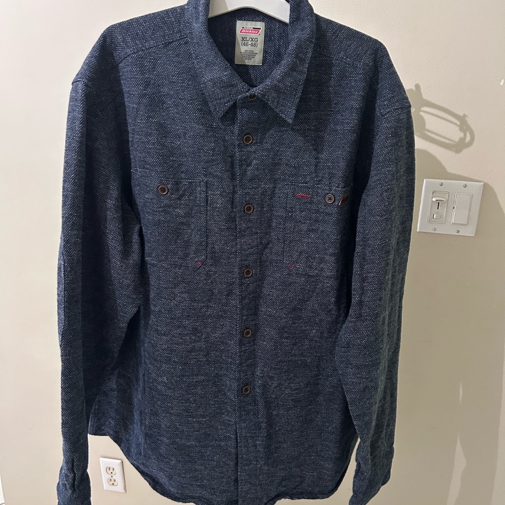 Dickies Men's Dark Blue Casual Button Down Shirt